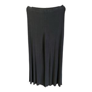 Chico's Travelers Slinky Wide Leg Pants Womens 0R Size 4/6 Black Pull On Comfy
